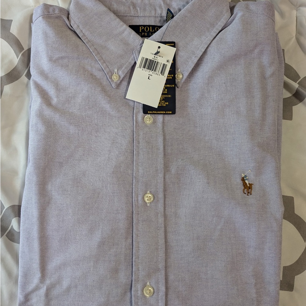 Polo by Ralph Lauren Men's Light Purple Button Down Shirt